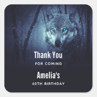 Wild Wolf with Beautiful Blue Eyes Event Thank You