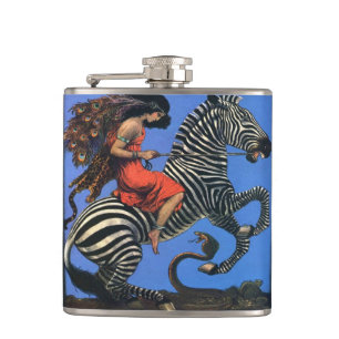Wild Woman Rides The Zebra Flask