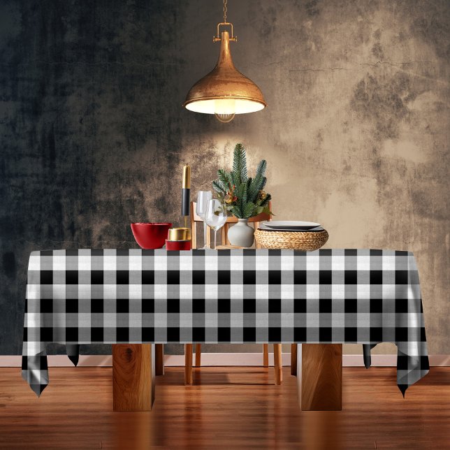 Wild Wonderful Christmas Black Buffalo Plaid ID604 Tablecloth (Creator Uploaded)