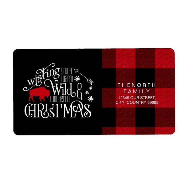 Wild Wonderful Christmas Red & Black Buffalo ID604 (Front)