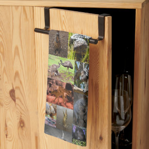 Wild Wonders: Captivating Australian Photo Collage Tea Towel