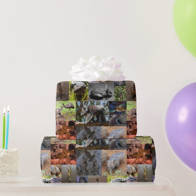 Wild Wonders: Captivating Australian Photo Collage Wrapping Paper (Party Gifts)
