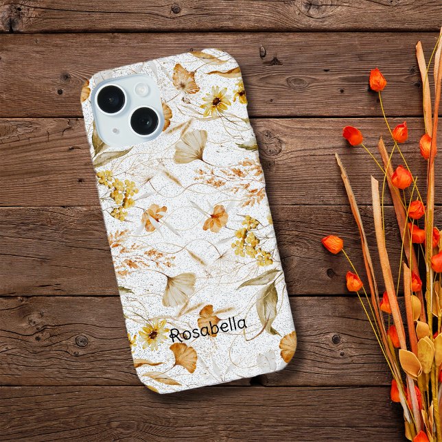 Wild Woodlands Botanicals Personalise Name iPhone 15 Case (Creator Uploaded)