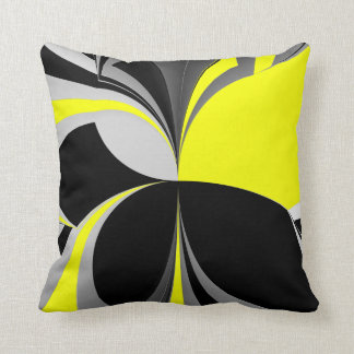 wild yellow black abstract cushion