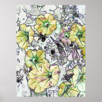 Wild Yellow Flowers by Lina 2013 Poster