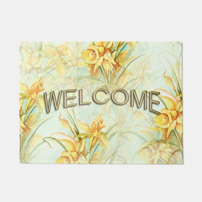 Wild Yellow Flowers Welcome Doormat (Front)