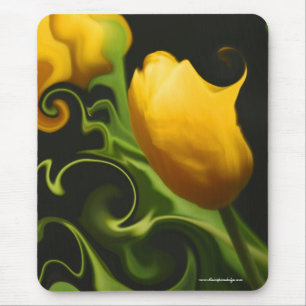 Wild Yellow Tulip Nature Surreal Mouse Pad