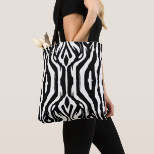 Wild zebra pattern tote bag