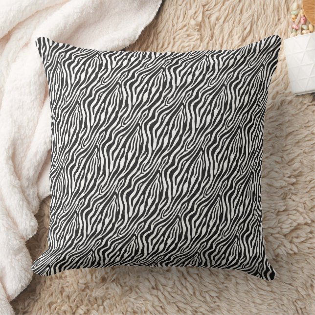 Wild Zebra Stripes Seamless Pattern Cushion (Blanket)