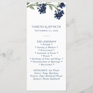 Wildbloom   Classic Blue Bohemian Garden Ceremony Programme