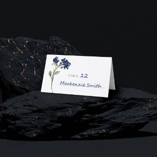 Wildbloom   Classic Blue Bohemian Garden Flowers Place Card