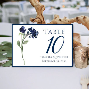 Wildbloom   Classic Blue Bohemian Garden Flowers Table Number