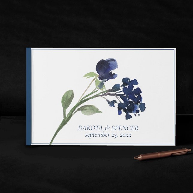 Wildbloom | Classic Blue Bohemian Garden Wedding Guest Book (Creator Uploaded)