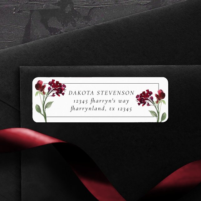 Wildbloom | Crimson Red Bohemian Return Address (Creator Uploaded)