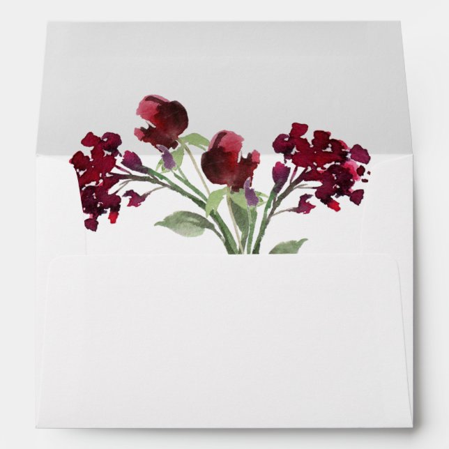 Wildbloom | Crimson Red Bohemian Return Address Envelope (Back (Bottom))