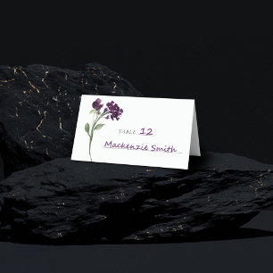 Wildbloom Deep Purple Bohemian Garden Flowers Place Card