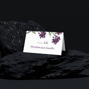 Wildbloom   Deep Purple Bohemian Garden Flowers Place Card