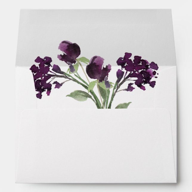 Wildbloom | Deep Purple Bohemian Return Address Envelope (Back (Bottom))