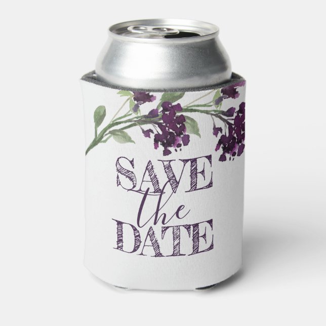 Wildbloom | Deep Purple Bohemian Save the Date Can Cooler (Can Back)