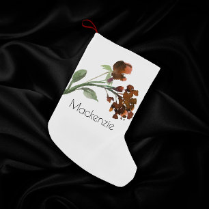 Wildbloom   Terracotta Orange Bohemian Custom Small Christmas Stocking