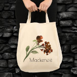 Wildbloom | Terracotta Orange Bohemian Custom Tote Bag<br><div class="desc">Lovely hand-painted bohemian watercolor wildflower is simple and sophisticated enough to bring just a pop of color while maintaining a modern but rustic minimalist vibe. From the "Bohemian Wildbiooms" collection, this design features a natural, earthy wild flower giving off a "freshly picked from the garden" sentiment perfect for any homey,...</div>