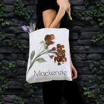 Wildbloom | Terracotta Orange Bohemian Custom Tote Bag<br><div class="desc">Lovely hand-painted bohemian watercolor wildflower is simple and sophisticated enough to bring just a pop of colour while maintaining a modern but rustic minimalist vibe. From the "Bohemian Wildbiooms" collection, this design features a natural, earthy wild flower giving off a "freshly picked from the garden" sentiment perfect for any homey,...</div>