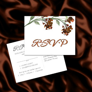 Wildbloom   Terracotta Orange Bohemian Entree RSVP Invitation Postcard