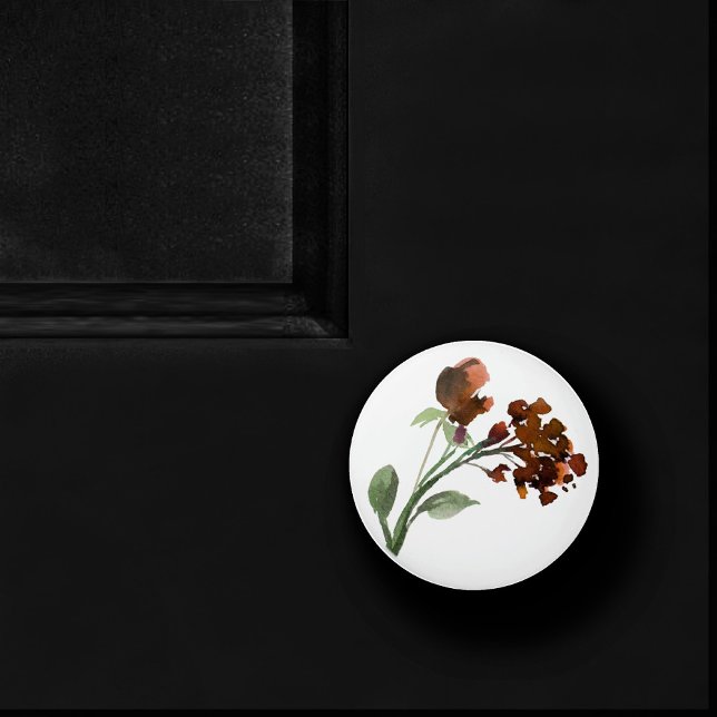 Wildbloom | Terracotta Orange Bohemian Flower Ceramic Knob (Creator Uploaded)