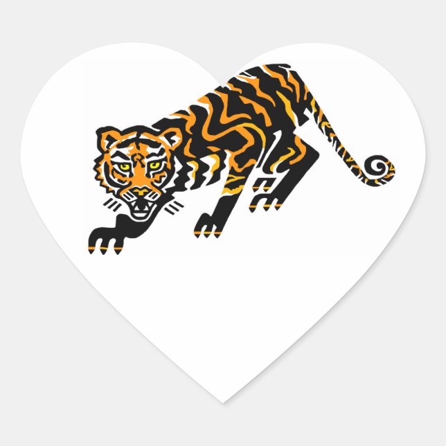 Wildcat - I love TIGERS - Wildlife - Nature - Heart Sticker (Front)