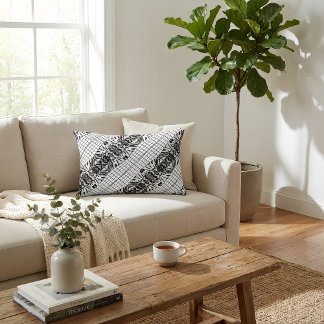 Wildcat Matrix - Bengal Cat Leopard Black & White Decorative Cushion