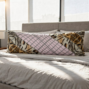 Wildcat Matrix - Bengal Cat Leopard Pink Rose Body Cushion