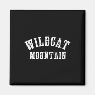 Wildcat Mountain Grungy Rustic Artisian Bold Skier Magnet