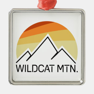 Wildcat Mountain New Hampshire Retro Metal Tree Decoration