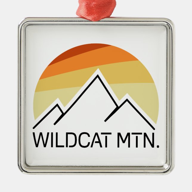 Wildcat Mountain New Hampshire Retro Metal Tree Decoration (Front)