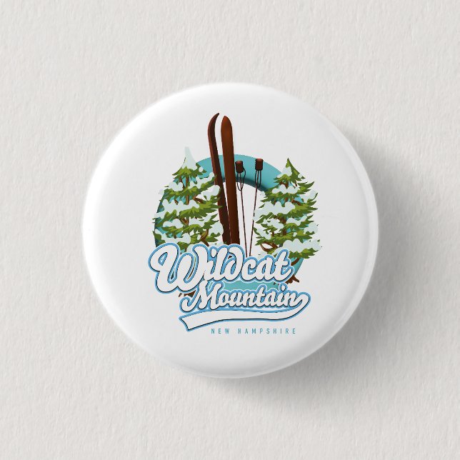 Wildcat Mountain New Hampshire Ski poster 3 Cm Round Badge (Front)