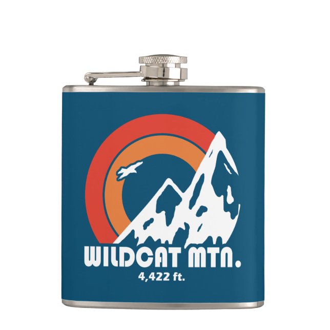 Wildcat Mountain New Hampshire Sun Eagle Hip Flask (Front)