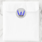 Wildcats Claw Ripping Through Design - Blue Classic Round Sticker (Bag)