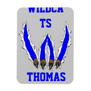 Wildcats Claw Ripping Through Design - Blue Magnet
