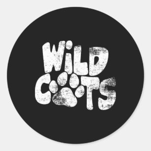 Wildcats Football School Sports Fan Team Spirit  Classic Round Sticker