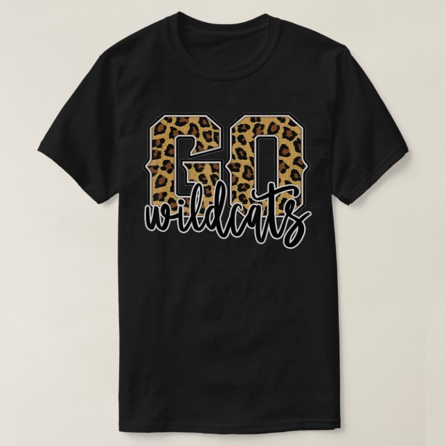 Wildcats Go Wildcats Leopard Print Womens Cheetah  T-Shirt (Design Front)