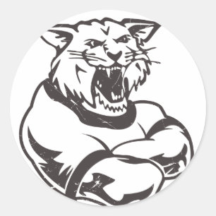 Wildcats Mascot Classic Round Sticker