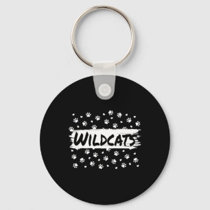 Wildcats Mascot School Spirit Back To School Footp Key Ring