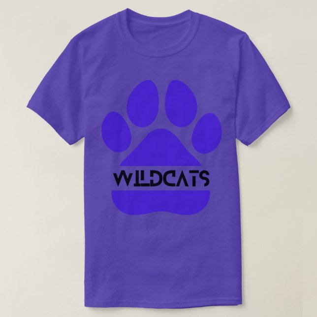 Wildcats Paw Distressed Grunge Wildcats Pride 5 T-Shirt (Design Front)