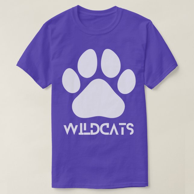 Wildcats Paw Distressed Grunge Wildcats Pride T-Shirt (Design Front)