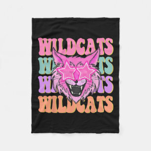 Wildcats School Mascot Fleece Blanket