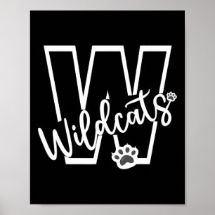 Wildcats School Sports Fan Team Spirit Football Ba Poster