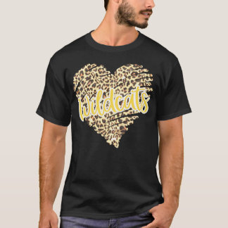 Wildcats Yellow Black Cheetah School Sports Fan T-Shirt