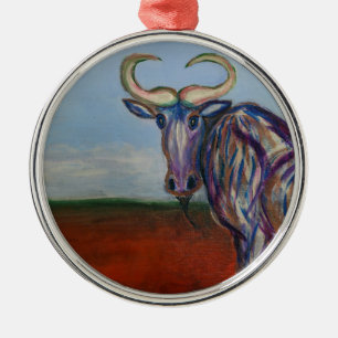 Wildebeest Metal Tree Decoration