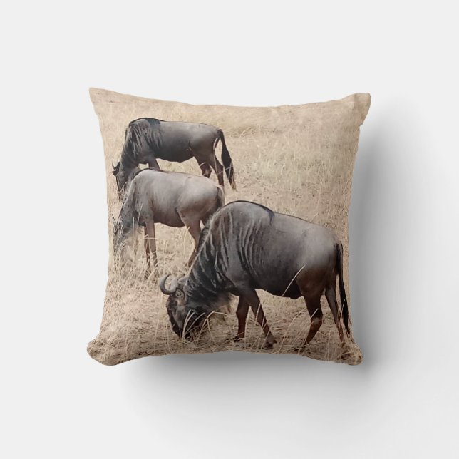 Wildebeest throw pillow (Front)