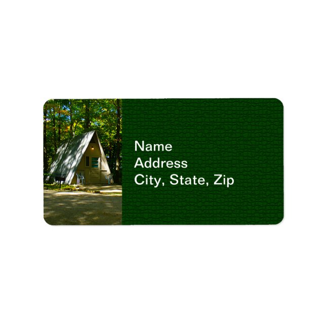 Wilderness A-Frame Camping at Campground Label (Front)